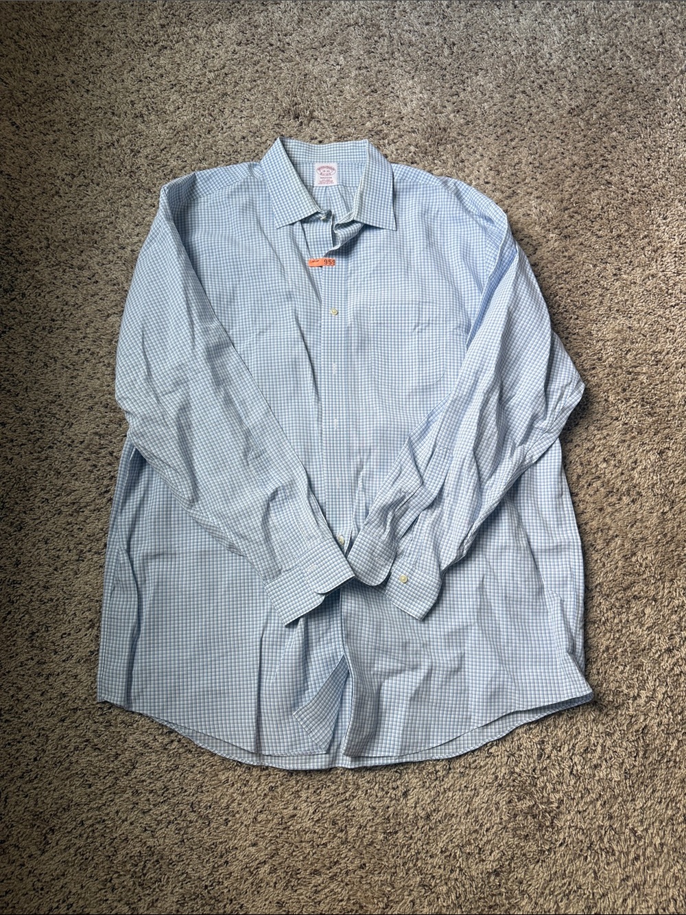 Brooks Brothers Light Blue Micro-Check Dress Shirt
